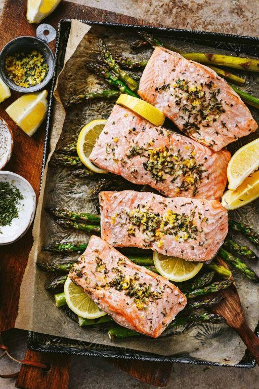 Sheet Pan Lemon Herb Salmon with Asparagus