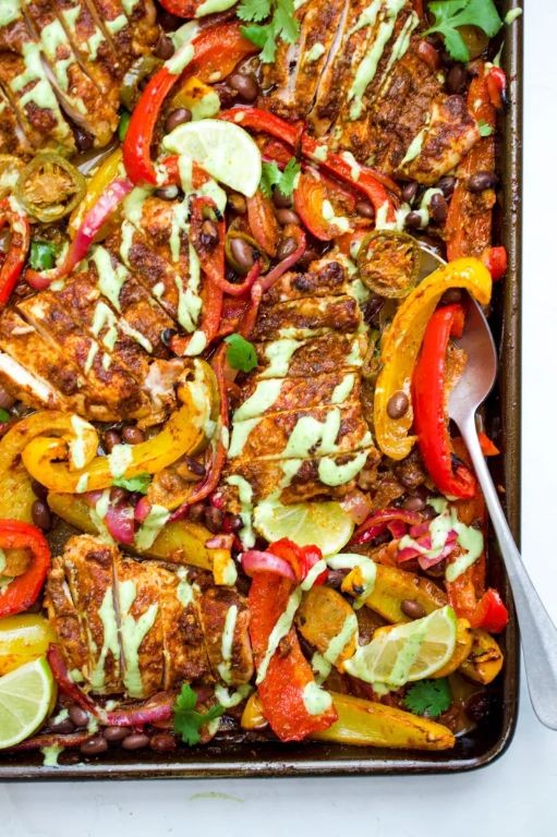 Sheet Pan Mexican Chicken Thighs with Veggies