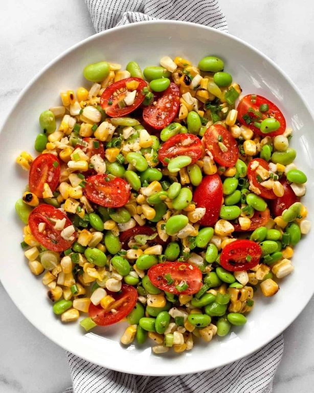 Shelled Edamame and Corn Succotash