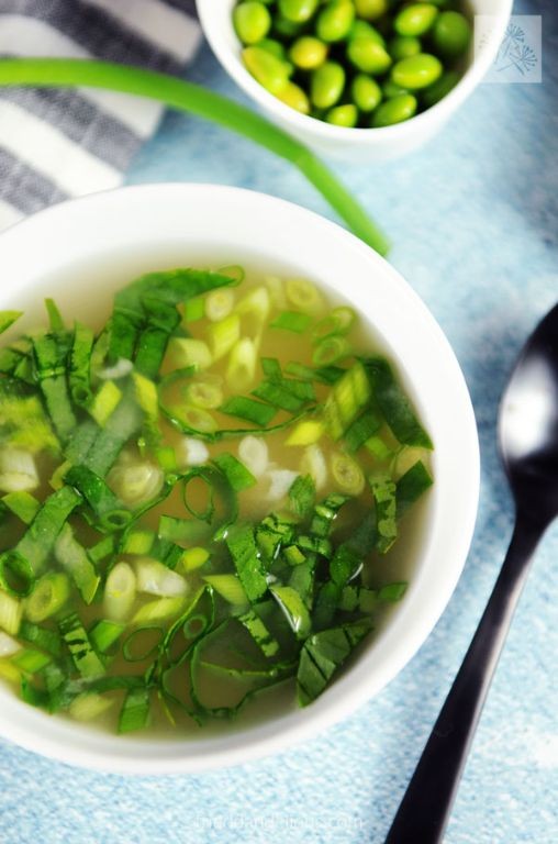 Shelled Edamame and Miso Soup