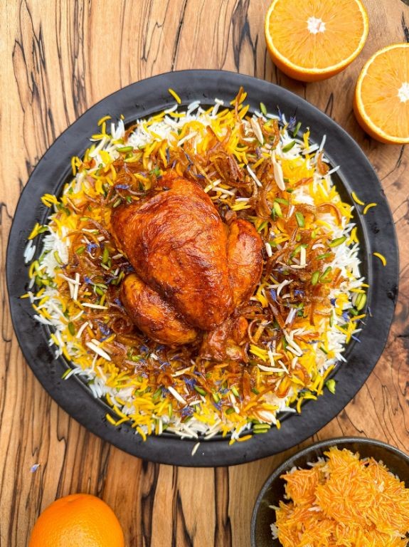Shirin Polo (Sweet Persian Rice with Chicken)