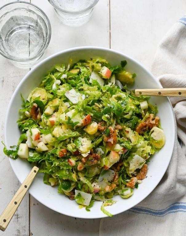 Shredded Brussels Sprouts Salad with Apples