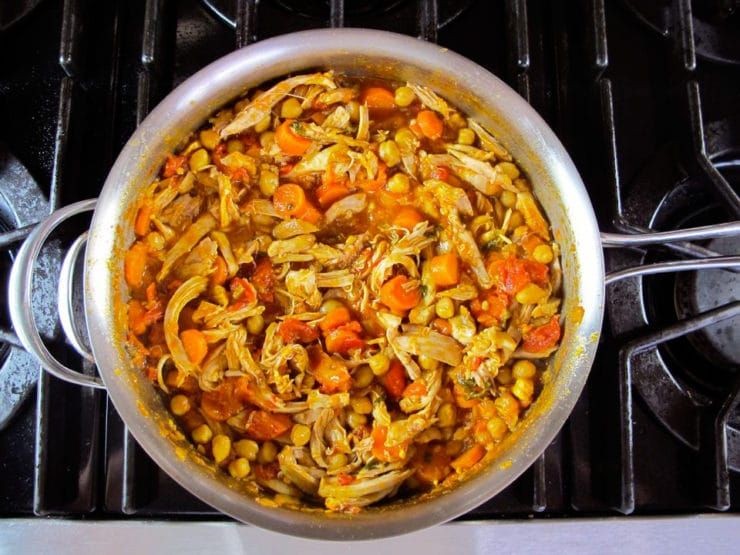 Shredded Chicken and Chickpea Stew