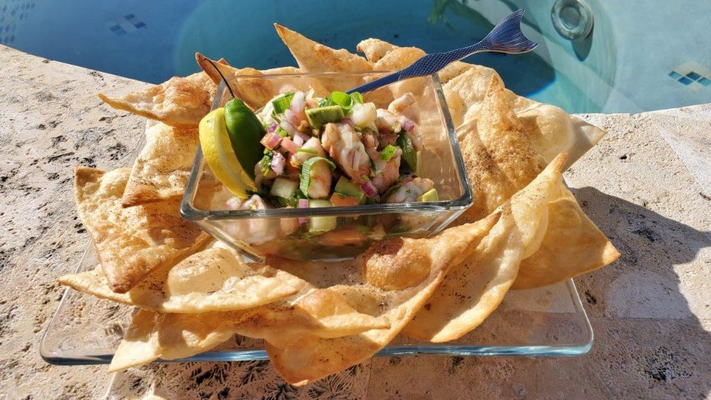 Shrimp Ceviche with Tortilla Chips