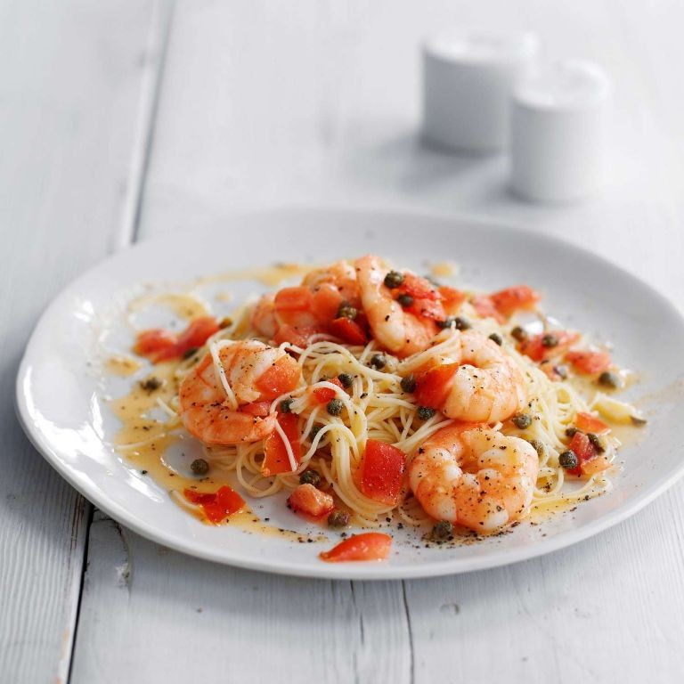 Shrimp Piccata with Capellini