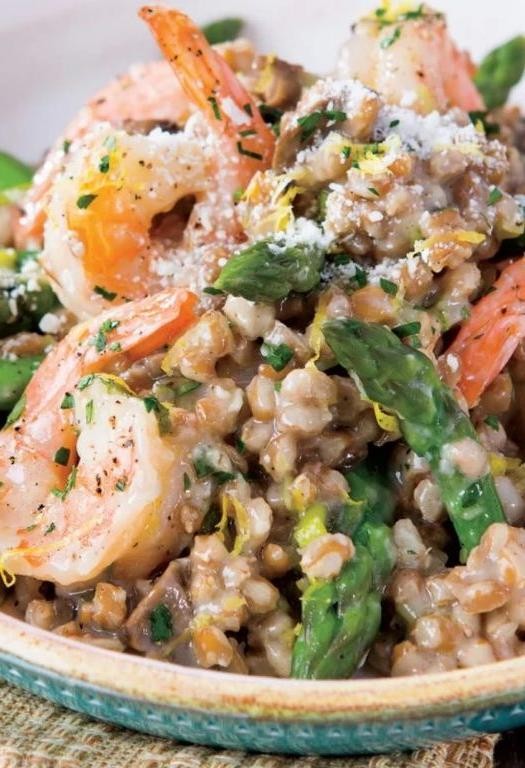 Shrimp and Mushroom Risotto in the Crockpot