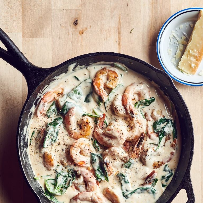 Shrimp and Spinach Alfredo Pasta