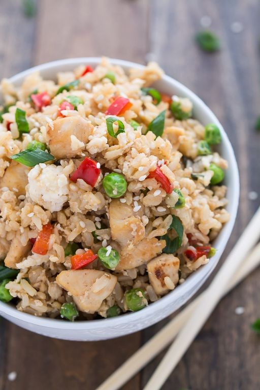 Skinny Chicken Fried Rice with Egg Whites