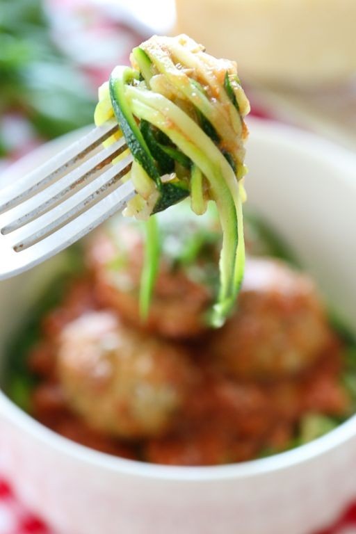 Skinny Girl Turkey Meatballs with Zoodles