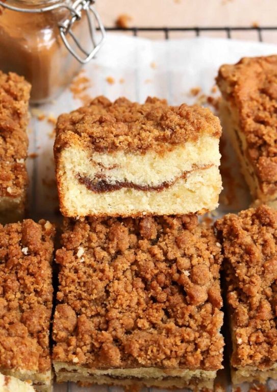 Skittle Coffee Cake with Cinnamon Streusel