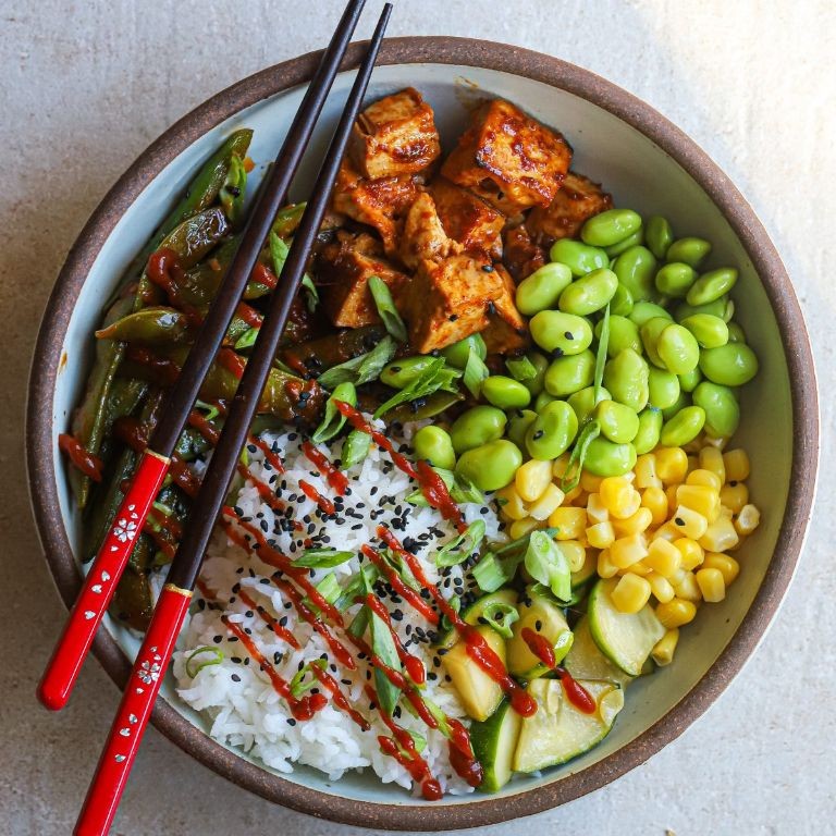 Slow Cooker Asian-Inspired Tofu and Veggie Bowl