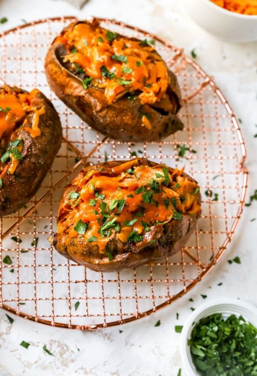 Slow Cooker BBQ Pulled Chicken with Sweet Potatoes