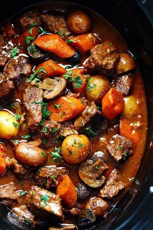 Slow Cooker Beef Bourguignon for Christmas Dinner