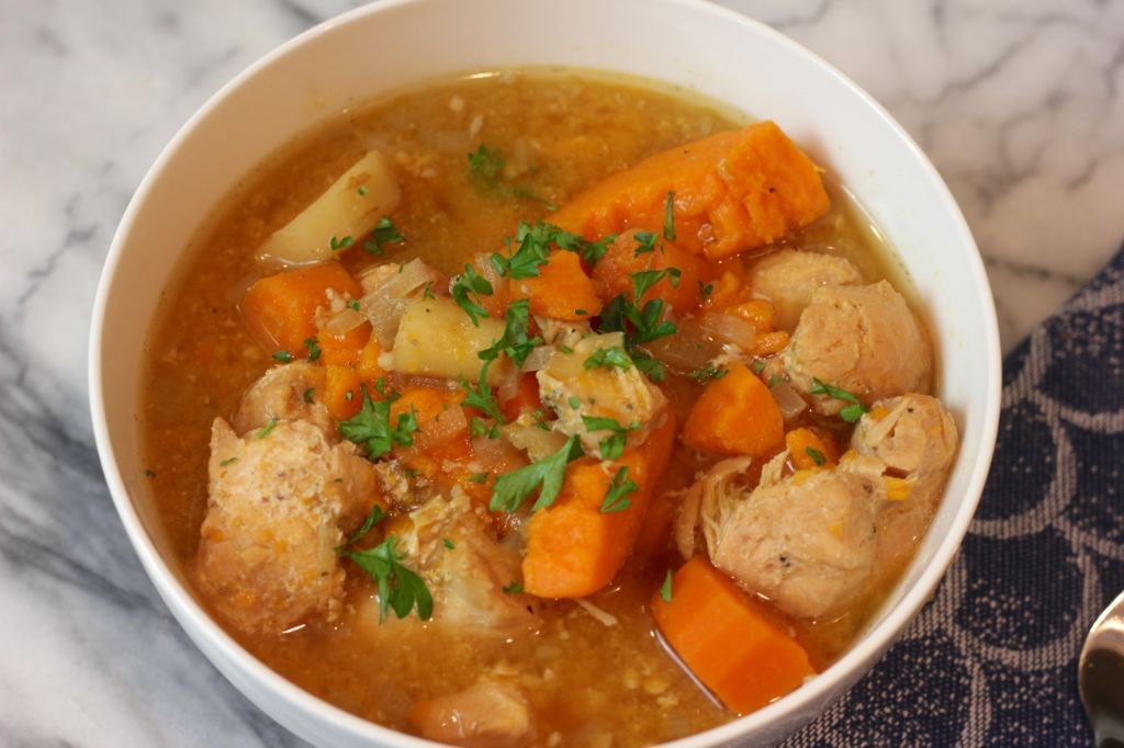 Slow Cooker Bone-In Chicken and Sweet Potato Stew