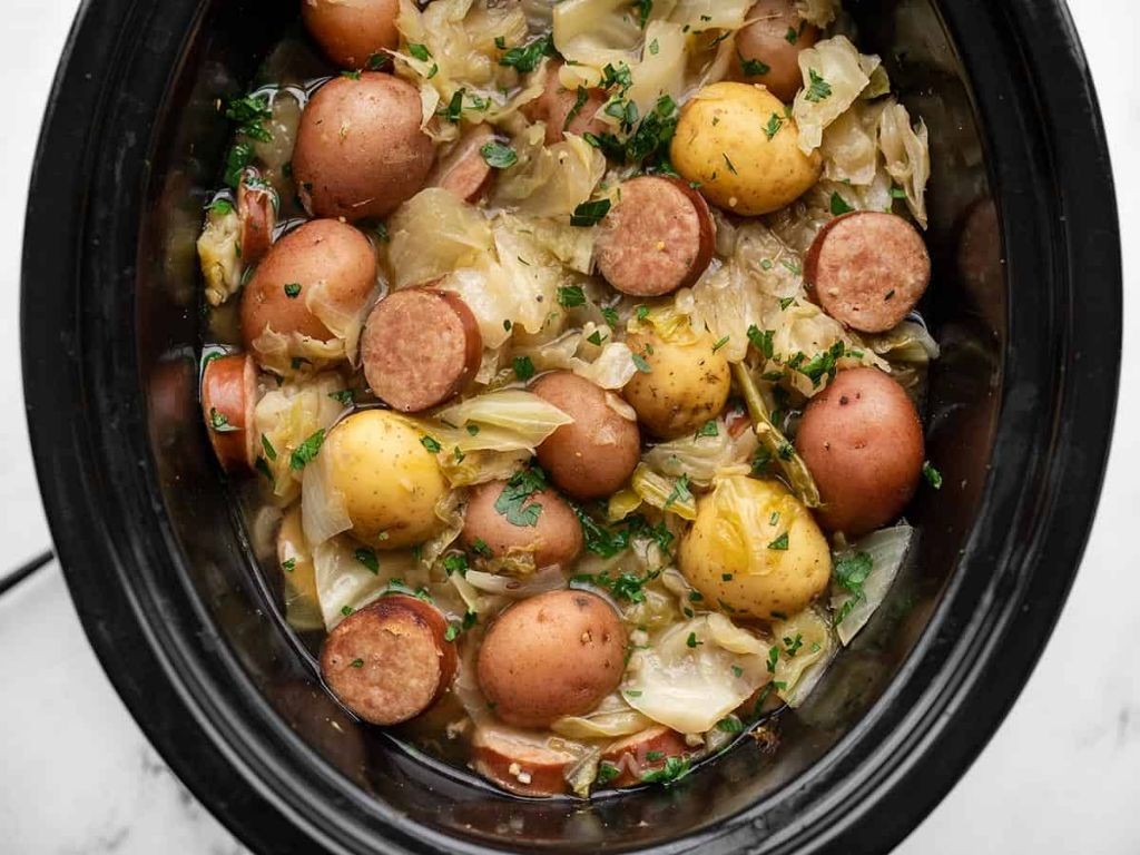 Slow Cooker Cabbage and Sausage Goulash