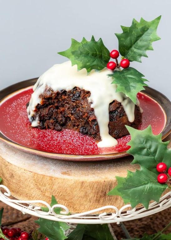 Slow Cooker Christmas Pudding with Brandy Sauce