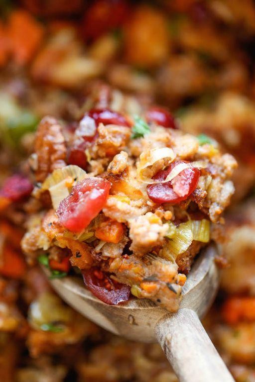Slow Cooker Cranberry Pecan Stuffing
