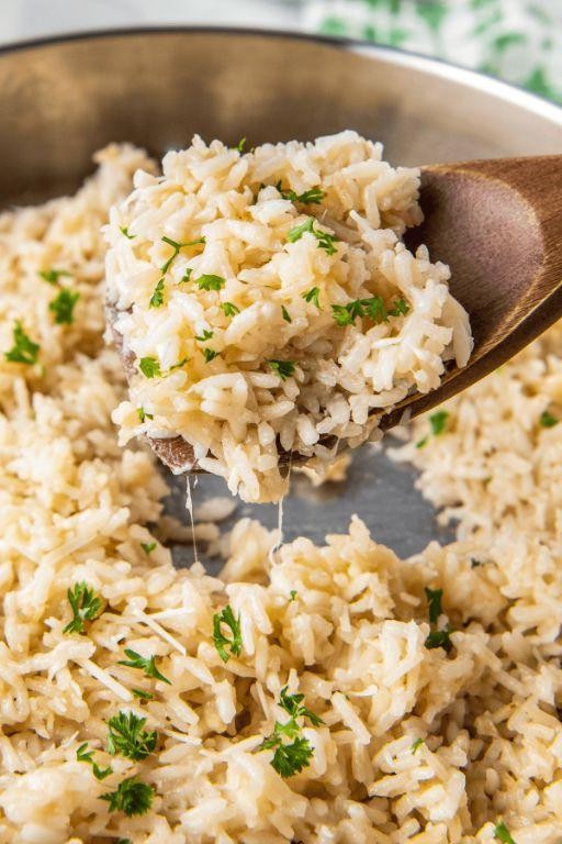 Slow Cooker Garlic Parmesan Rice