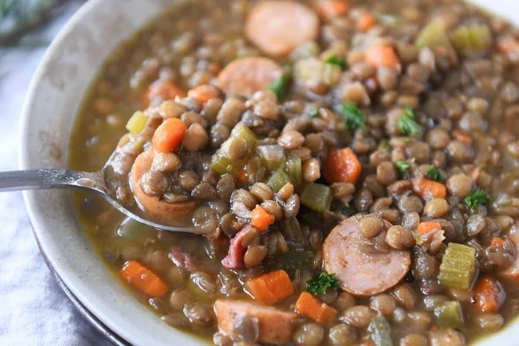 Slow Cooker Ham and Lentil Stew