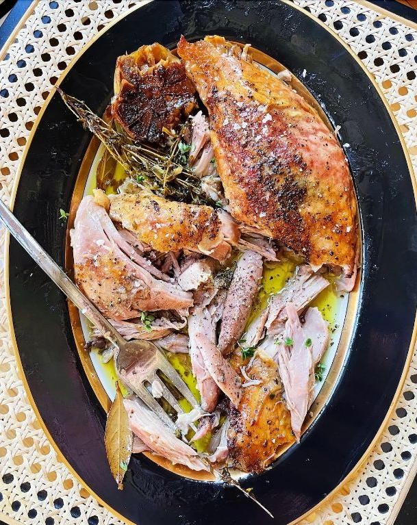 Slow Cooker Herb-Buttered Turkey Legs