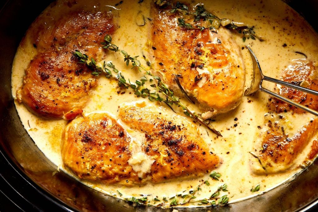 Slow Cooker Lemon Herb Chicken Breast