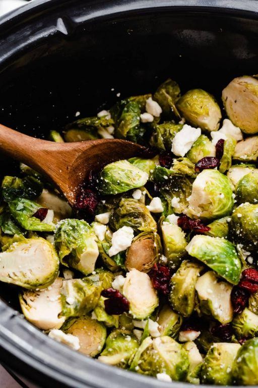 Slow Cooker Maple Glazed Brussels Sprouts