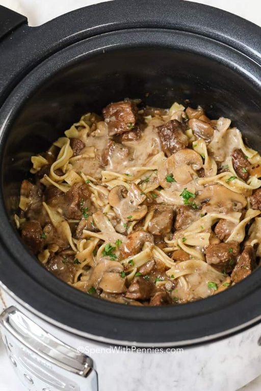 Slow Cooker Mini Pot Beef Stroganoff