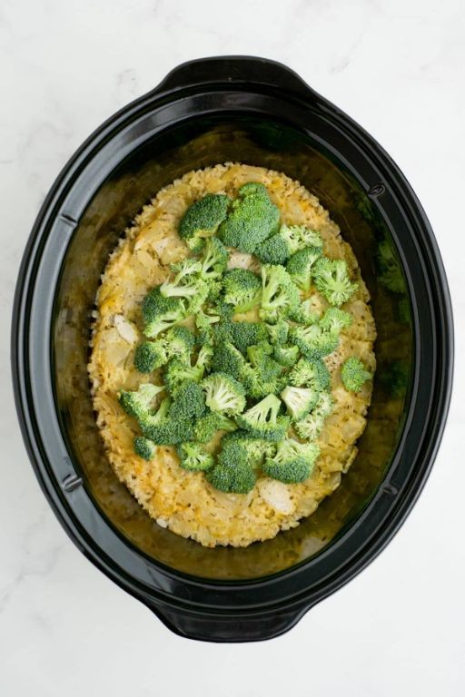 Slow Cooker Mini Pot Cheesy Broccoli Rice