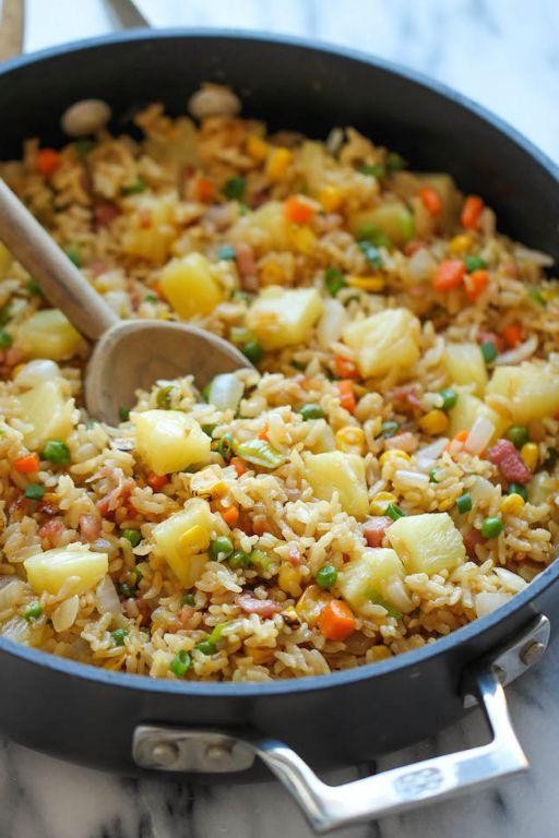 Slow Cooker Pineapple Fried Rice