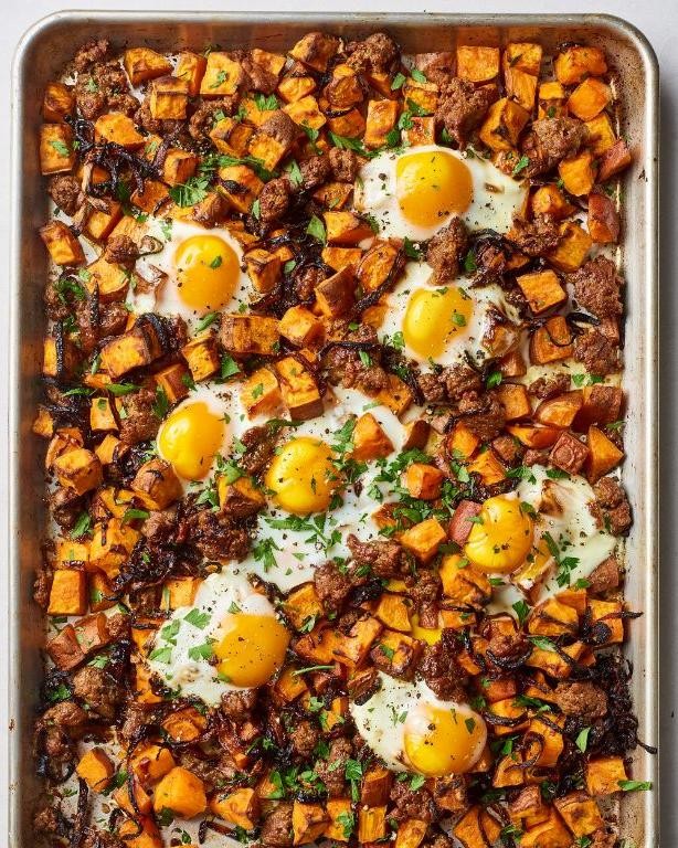 Slow Cooker Sweet Potato and Sausage Hash