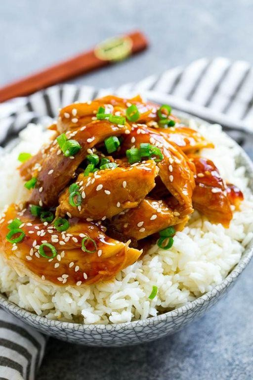 Slow Cooker Teriyaki Chicken Rice Bowl