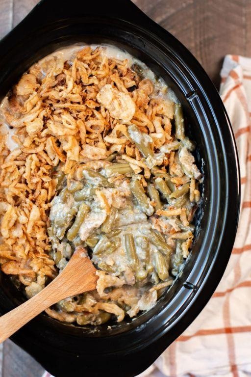 Slow Cooker Turkey and Green Bean Casserole