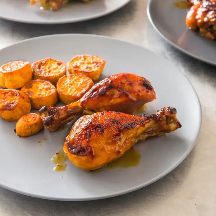 Smoked Chicken Drumsticks with Honey Mustard Glaze