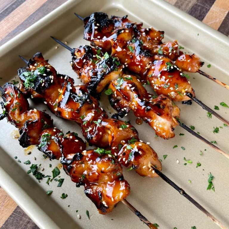 Smoked Chicken Skewers with Teriyaki Sauce