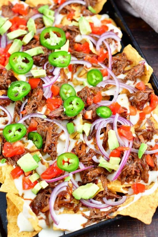 Smoked Chuck Roast Nachos with Queso