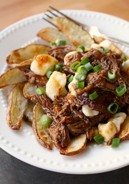 Smoked Chuck Roast Poutine with Cheese Curds