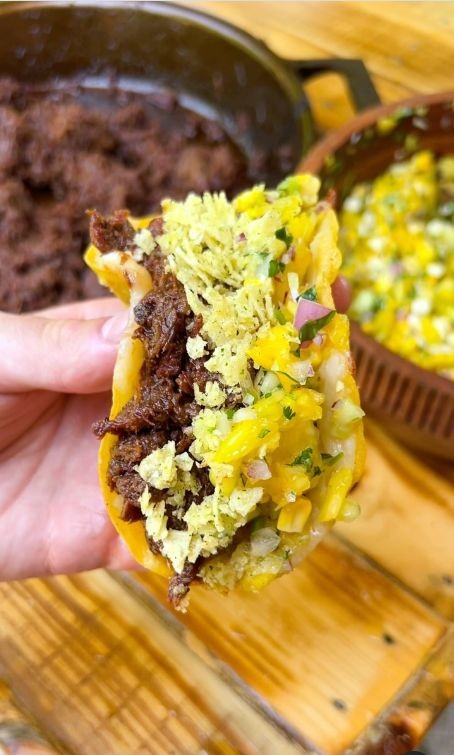 Smoked Chuck Roast Tacos with Pineapple Salsa