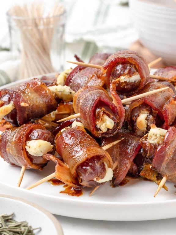 Smoked Cream Cheese and Bacon Wrapped Dates
