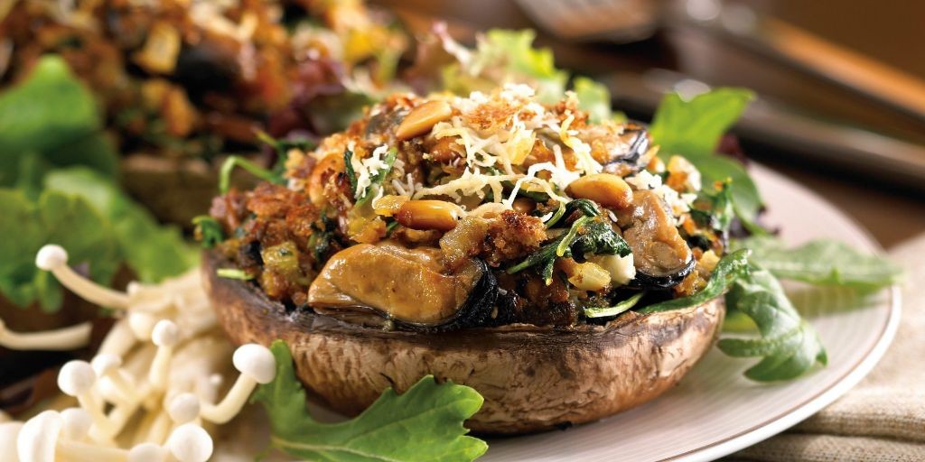 Smoked Mussels and Herb Stuffed Mushrooms