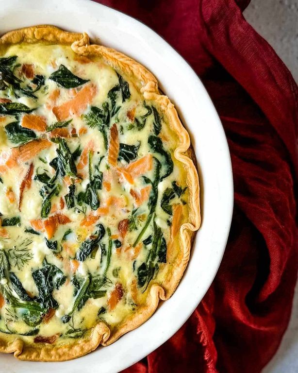 Smoked Mussels and Spinach Quiche