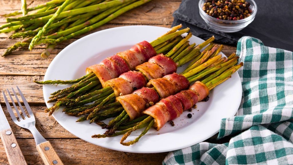 Smoked Paprika Bacon Wrapped Asparagus