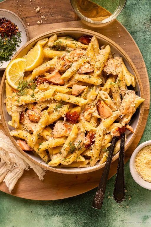Smoked Salmon Rasta Pasta with Dill Cream