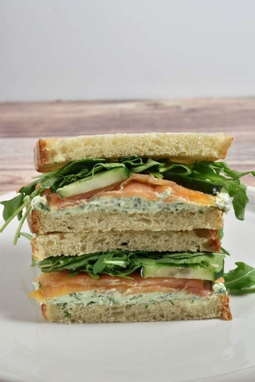 Smoked Salmon and Dill Cream Cheese Sandwich