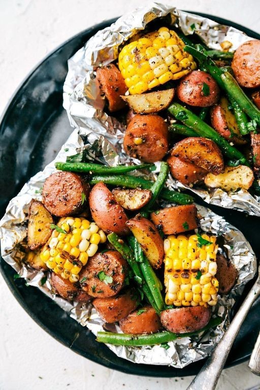 Smoked Sausage and Veggie Foil Packets