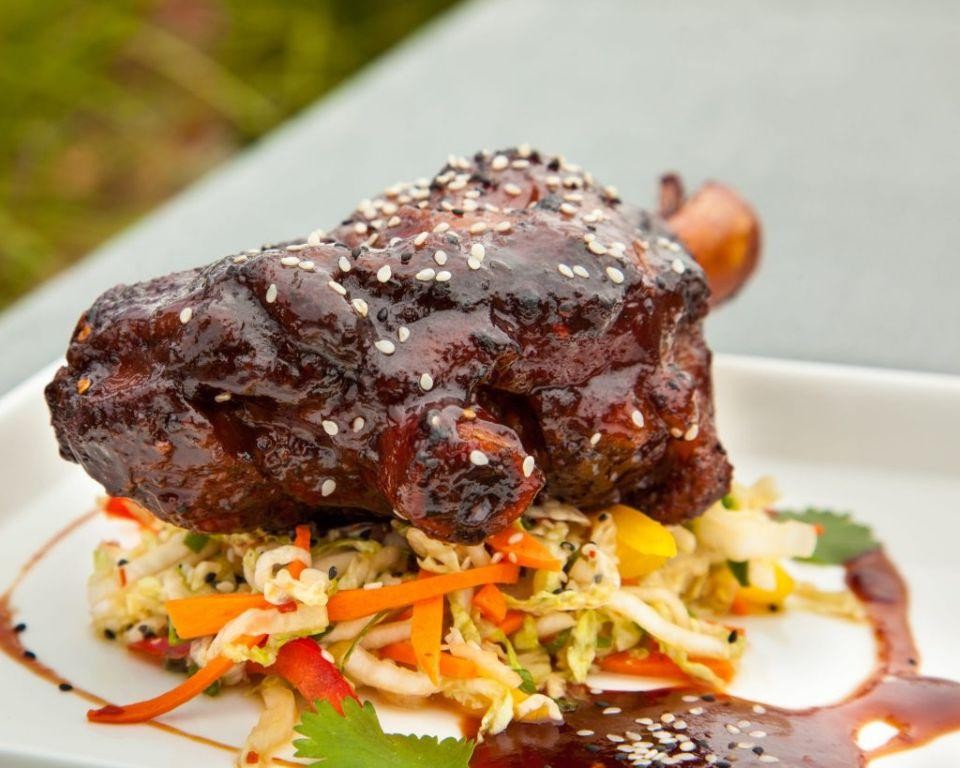 Smoky BBQ Lamb Shanks with Coleslaw