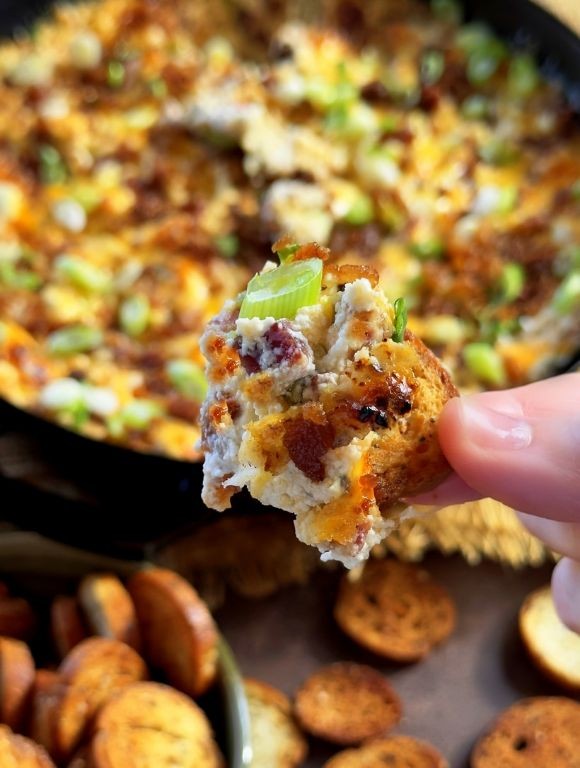 Smoky Bacon and Cheddar Boat Dip
