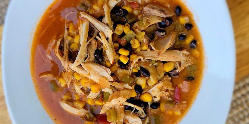 Smoky Shredded Chicken and Black Bean Soup