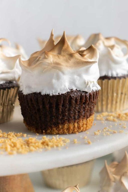 Smores Cupcakes with Bourbon-Infused Frosting