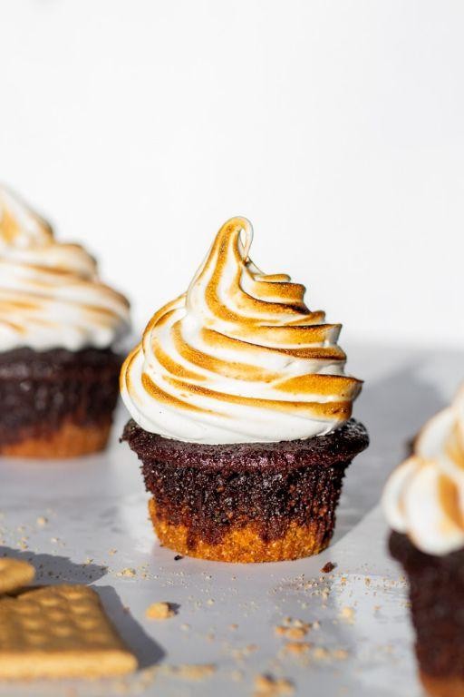 Smores Cupcakes with Espresso-Infused Frosting