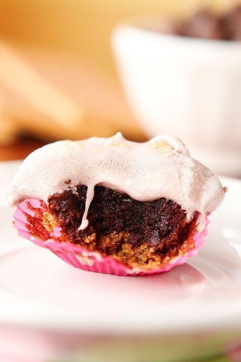 Smores Cupcakes with Raspberry Jam Filling
